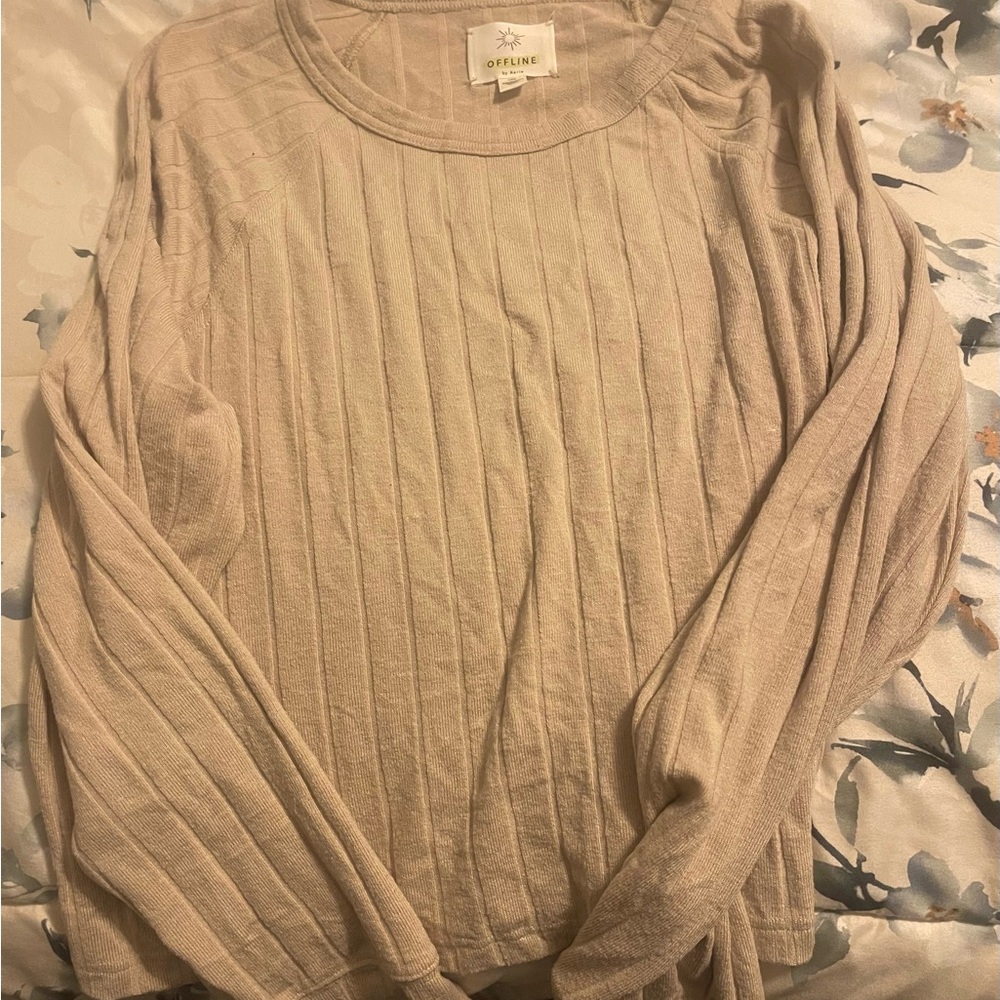 Officine Beige Long Sleeve Top